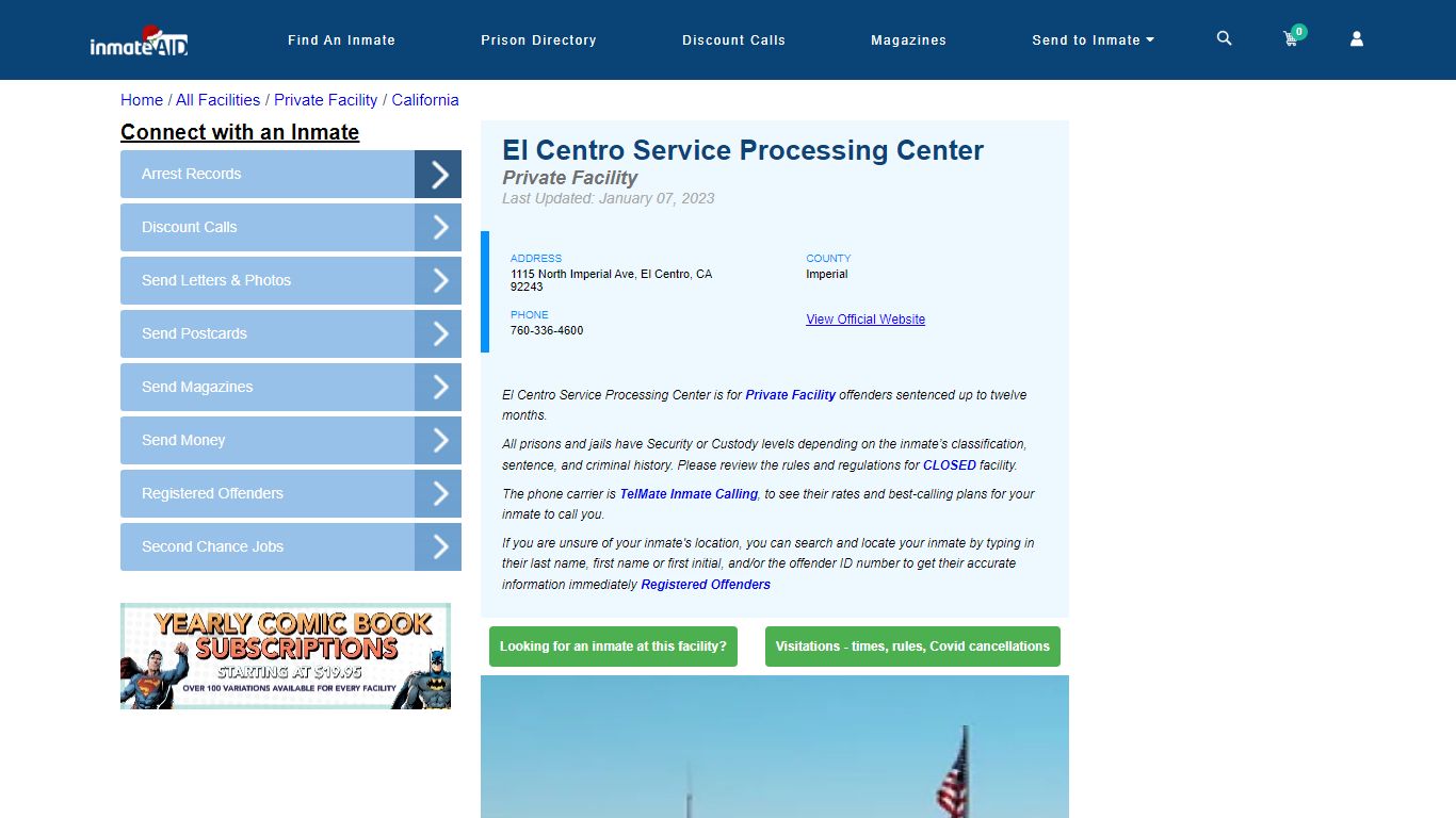 El Centro Service Processing Center - Inmate Search - El Centro, CA