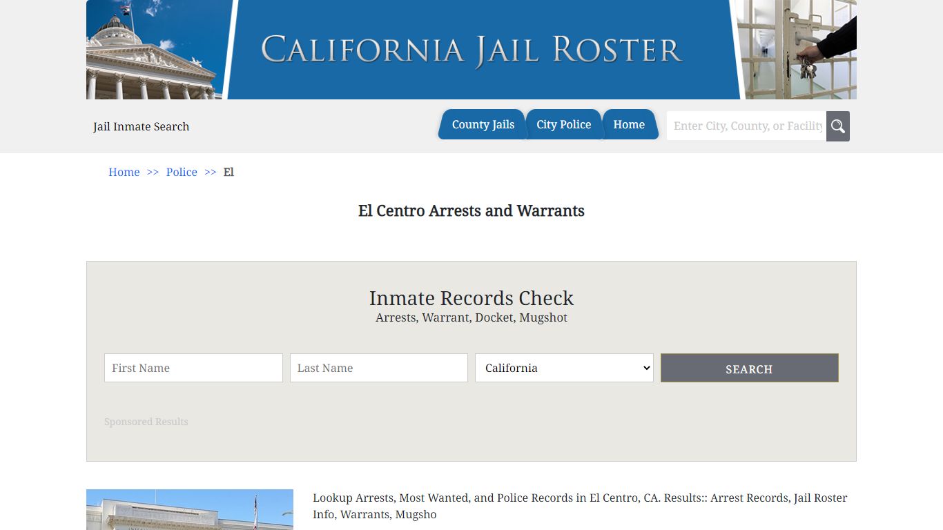 El Centro Arrests and Warrants | Jail Roster Search